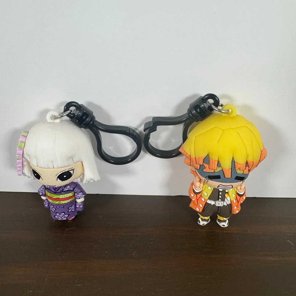 Demon Slayer Bag Clip Zenitsu Hinaki Ubuyashiki 3D Foam Keychain Monogram Lot 2